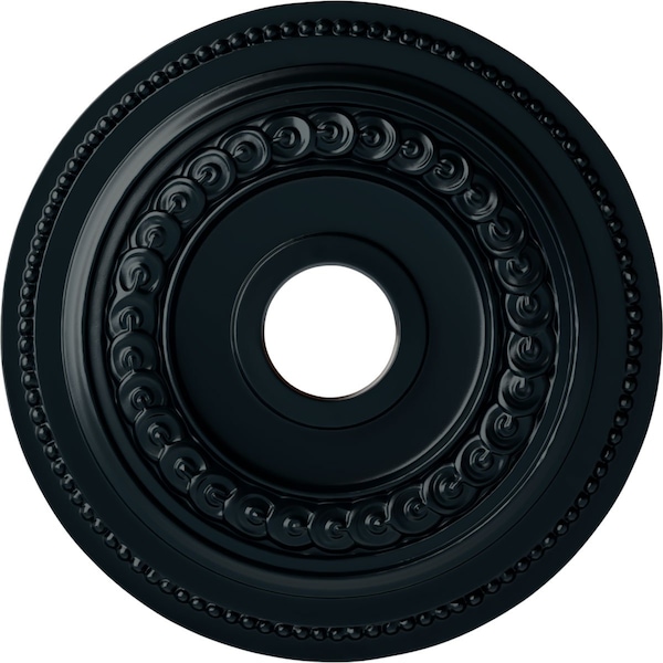 Ekena Millwork Oldham Ceiling Medallion (Fits Canopies up to 8 5/8"), 18"OD x 3 3/8"ID x 7/8"P, Night Shade CM18OL1NSF - main